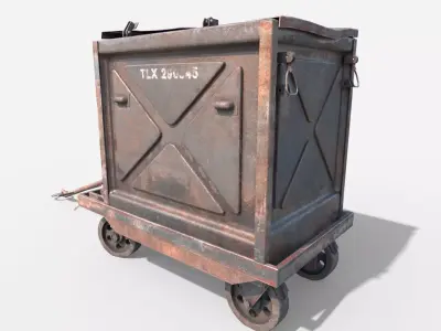 Metal Factory Handcart 3D model