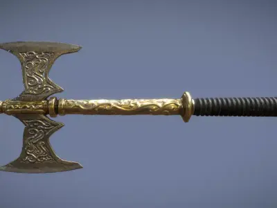 Axe of ancient Fate Low-poly 3D model