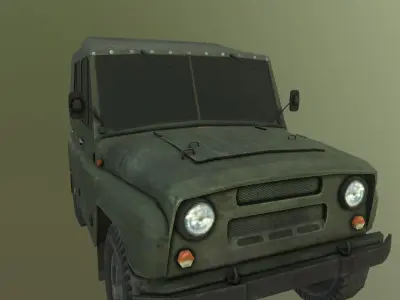UAZ Jeep - Lowpoly Game Ready  Low-poly 3D model