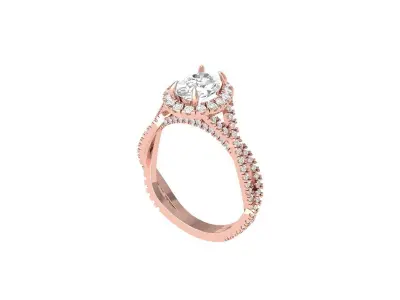 Oval Art Deco Ring 3D print model