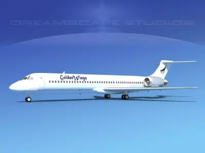 McDonnell Douglas MD-87 Golden Wings 3D model