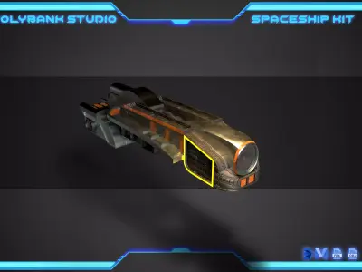 PolyBank Spaceship N14 Low-poly 3D model