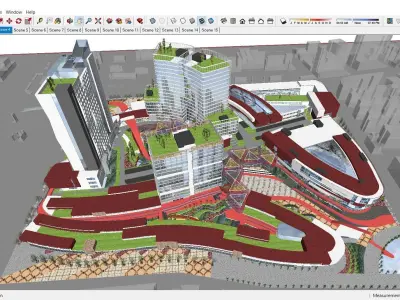 Sketchup Commercial Office Complex 255 3D model