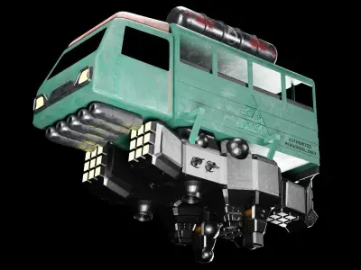 Sci-fi  Spaceships Game Asset Transport Vehicles 3D Model Low-poly 3D model