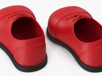 Cartoon Leather Shoes Red 3D model
