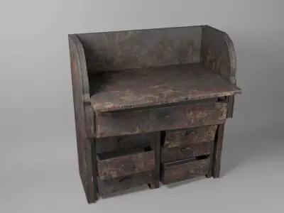 old desk Free 3D model