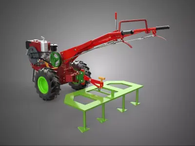SCARIFIER TOOTH PLOUGH RAKER TRACTOR ROTOTILLER PLANTER GARDEN 3D model