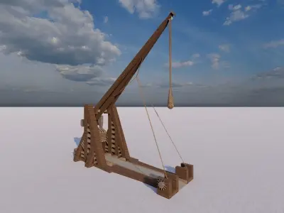 Medieval Catapult 3D model shop