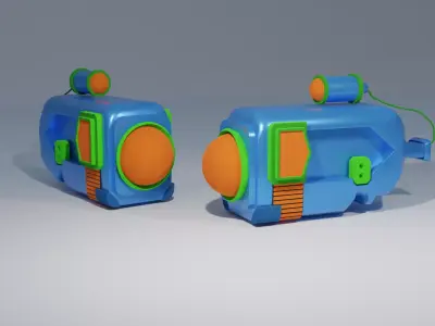 Sci-Fi Robo-Rifle gun for game bubble gun  game ready Low-poly 3D model