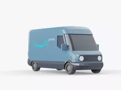 Amazon Prime Delivery Van Stylized Low-poly 3D model