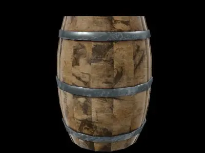 Lowpoly Barrel wooden Low-poly 3D model