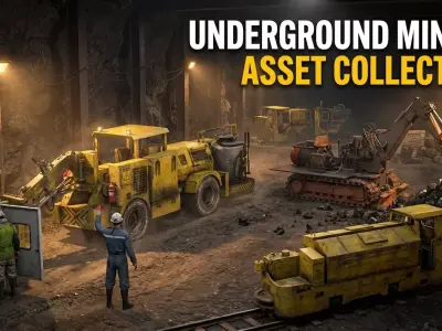 Underground Mining Industrial Asset Pack Game Ready