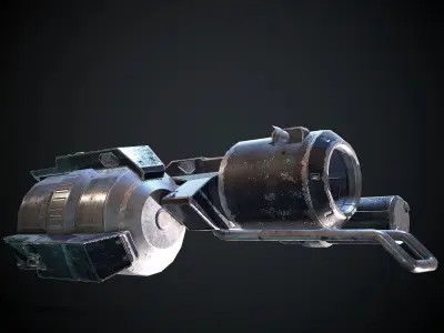 Low poly gun weapon Low-poly 3D model