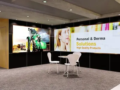 Exhibition Stand Stall 2 Side Open 10X8 3D model