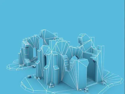 Medieval Building 49 Ruined Church Low-poly 3D model