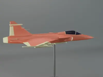 Gripen orange fighter jet 3D print model