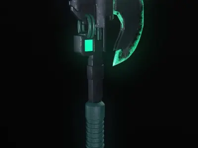 Sci-fi axe low poly Low-poly 3D model