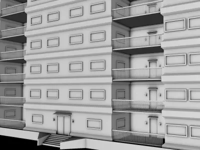 Background high rise optimized building 04 Low-poly 3D model