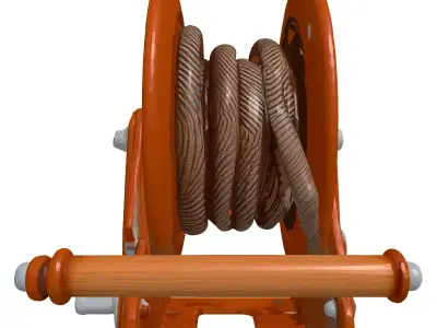Industrial Manual Cable Winch 3D 3D model