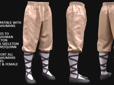 Pants 267 - All MH Bodies - UE5 Skeletons - Rigged Low-poly 3D model