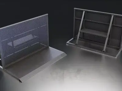 Metal Crowd Control Barrier Low-poly 3D model
