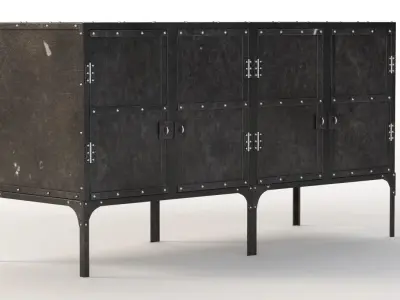 Aparador Industrial Rh Baires Credenza 3D model