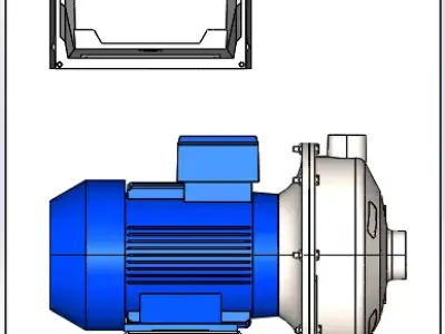Centrifugal sample pump with ABB ACS255 drive package 3D model