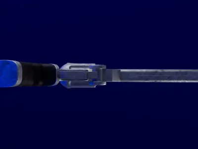 sci-fi revolver with a heavy Steel Serpent silver gun vash  3D model