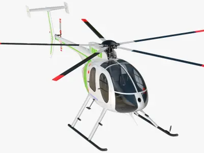 MD 500E Light Utility Civilian Helicopter 3D model