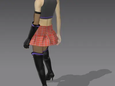 Alisa anime character - Marvelous designer  3D model