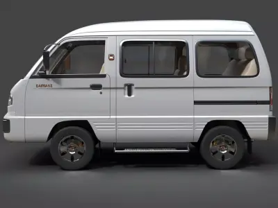 Daewoo Damas II Microvan - High Detail 3D Model 3D model