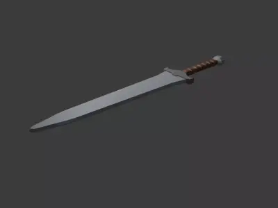 low poly sword set 3D model