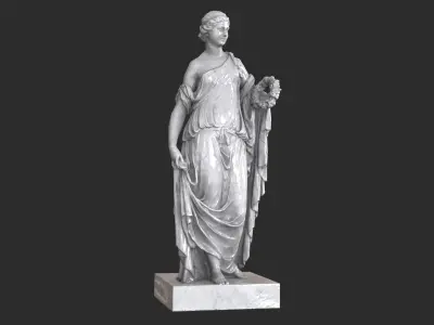 Roman Woman Statue - Marble Low-poly 3D model