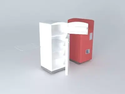 Vintage Fridge and Coke Machine Free 3D model