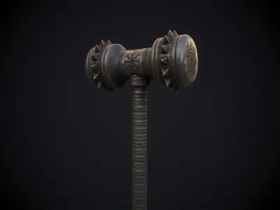 Medieval Hammer Low-poly 3D model buy
