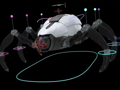 Sci-Fi Spider Rigged Low-poly 3D model
