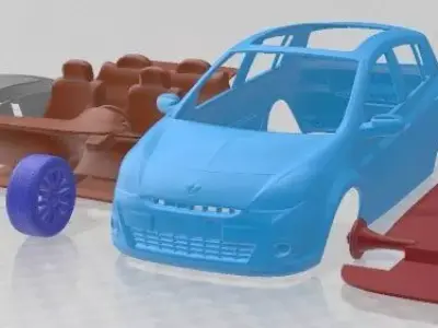 Renault Clio 5 Doors 2010 Printable Car  3D print model