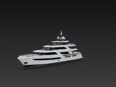 Ultra Luxury Mega Super Yacht 3D print model