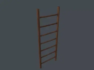 Wood ladder 3D Model Low-poly 3D model