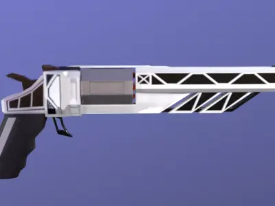SCi-fi revolver  Low-poly 3D model buy