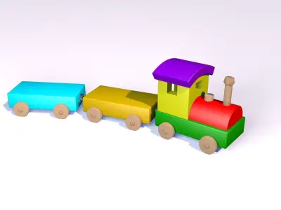 Wood Train Toy 3D print model