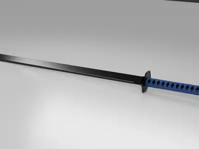 Ninjato or katana as from Teenage Mutant Ninja Turtles Low-poly 3D model