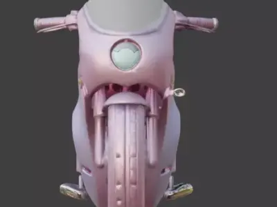 Aesthetic Sci-Fi Motorcycle 3D Model Low-poly 3D model