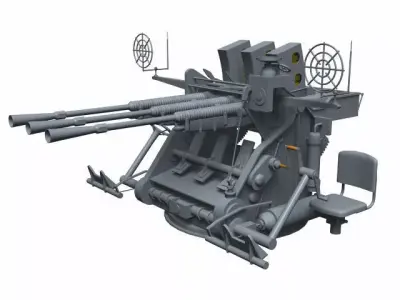 Type96 25mm 3 machinegun 3D model