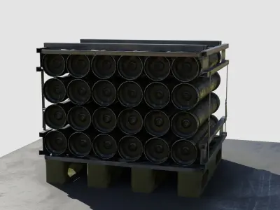 Military Cartridge Cargo weapons  4k pbr textures Low-poly 3D model