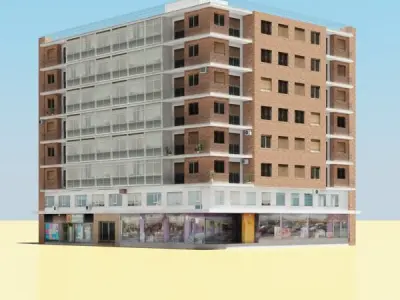 Photorealistic Low Poly Building 3D model shop