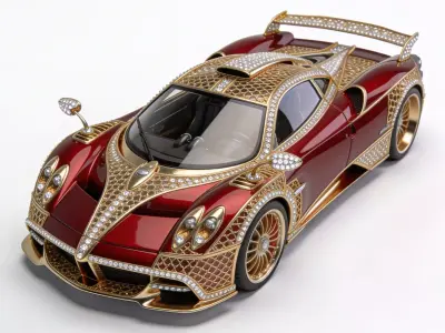Luxury Jeweled Pagani Huayra Masterpiece Low-poly 3D model