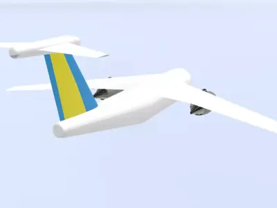 Fictional aircraft An-74-300TK Inspired series 3D model 3D model