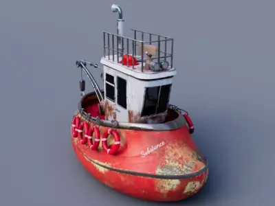 Old Tug Boat 3D model