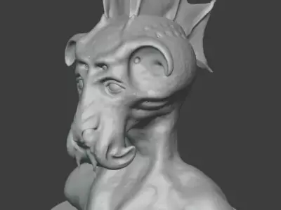 Underwater Alien Bust Sculpt 3D model
